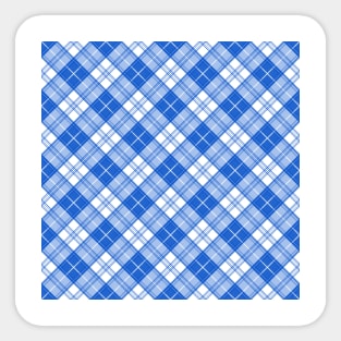 Dark Blue White Tartan Pattern yxm0uat9 Sticker